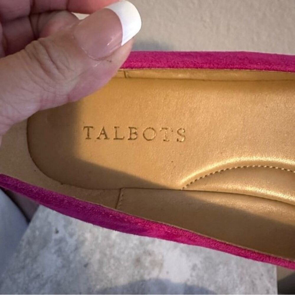 Barbiecore Talbots Pink FRANCESCA RHINESTONE DRIVING FLATS SUEDE Loafers Sz 8.5 - Picture 9 of 10